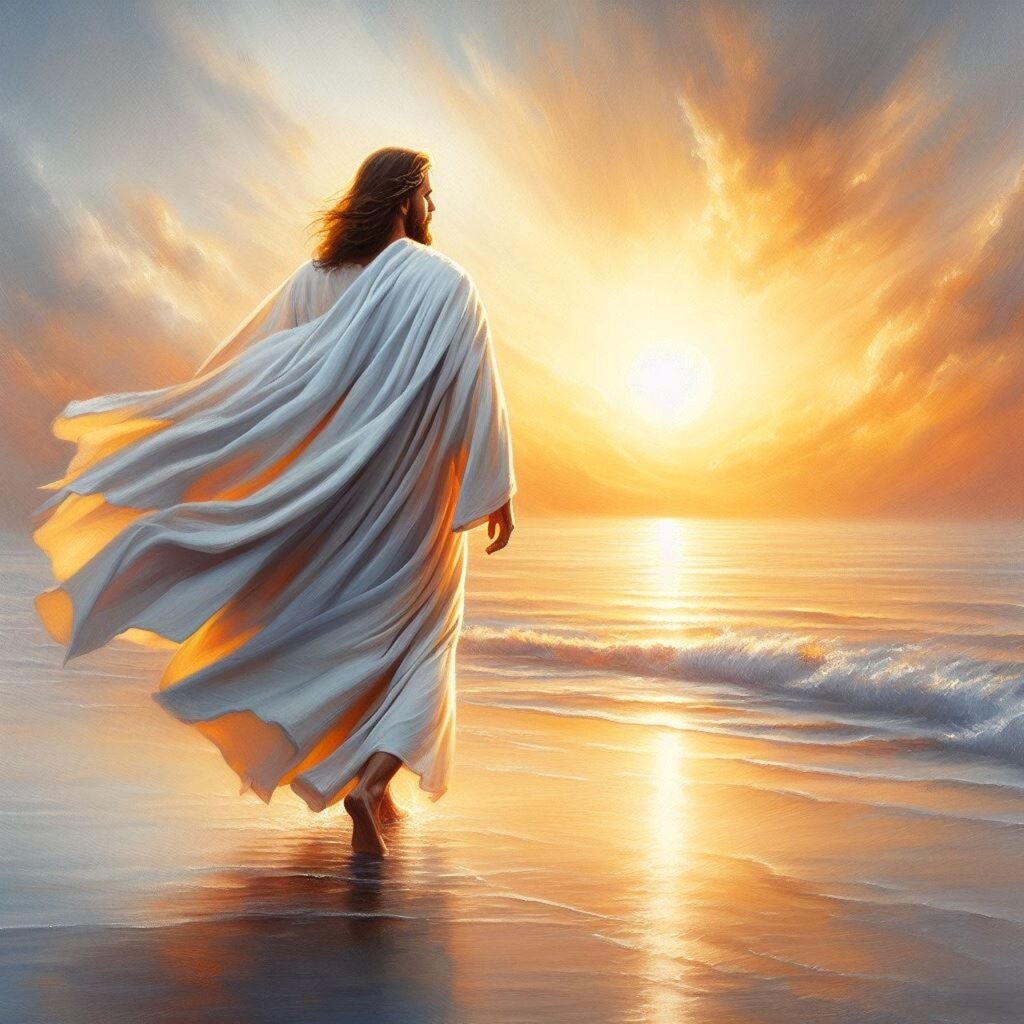 Jesus Walking by the Sea 1024x1024