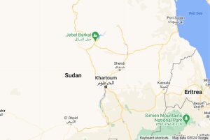 Shendi town in relation to Khartoum Sudan. Map data C2A9 Google 2024 300x201 js2XpZ